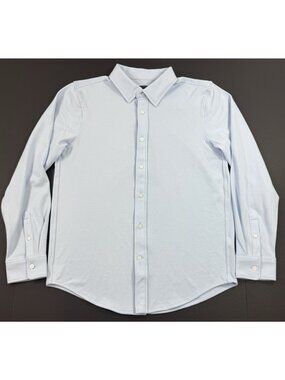 Jack Archer Legacy Shirt Mens Button Down Sz Medium Pique Knit Blue Long sleeve